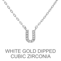 GOLD DIPPED CZ INITIAL NECKLACE
