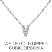 GOLD DIPPED CZ INITIAL NECKLACE