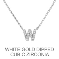 GOLD DIPPED CZ INITIAL NECKLACE