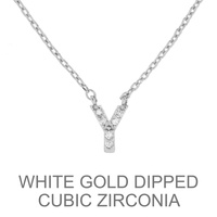 GOLD DIPPED CZ INITIAL NECKLACE