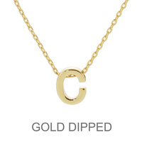 GOLD DIPPED INITIAL PENDANT NECKLACE