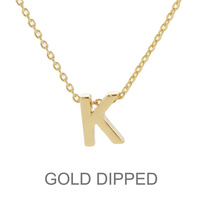 GOLD DIPPED INITIAL PENDANT NECKLACE