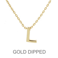 GOLD DIPPED INITIAL PENDANT NECKLACE