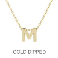 GOLD DIPPED INITIAL PENDANT NECKLACE