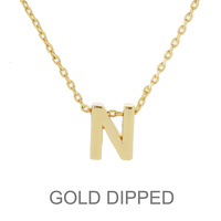 GOLD DIPPED INITIAL PENDANT NECKLACE