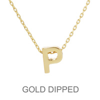 GOLD DIPPED INITIAL PENDANT NECKLACE