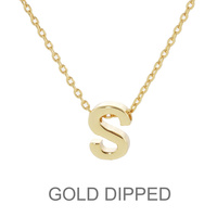GOLD DIPPED INITIAL PENDANT NECKLACE