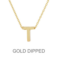 GOLD DIPPED INITIAL PENDANT NECKLACE