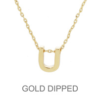 GOLD DIPPED INITIAL PENDANT NECKLACE