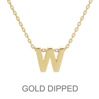 GOLD DIPPED INITIAL PENDANT NECKLACE