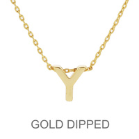 GOLD DIPPED INITIAL PENDANT NECKLACE
