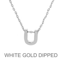 GOLD DIPPED INITIAL PENDANT NECKLACE
