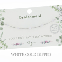 STATION SYNTHETIC PEARL BRIDESMAIDS ADJUSTABLE CHAIN NECKLACE IN YELLOW GOLD AND WHITE GOLD PLATING
