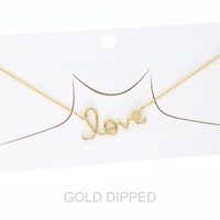 WOMEN'S GOLD DIPPED CURSIVE LOVE NECKLACE