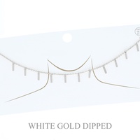 15.5 INCH GOLD PLATED CHARM DANGLE BAR NECKLACE