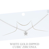 15.5 INCH GOLD PLATED CZ STAR NECKLACE