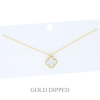 15.5 INCH GOLD PLATED QUATREFOIL NECKLACE