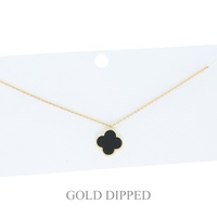 15.5 INCH GOLD PLATED QUATREFOIL NECKLACE