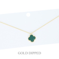 15.5 INCH GOLD PLATED QUATREFOIL NECKLACE