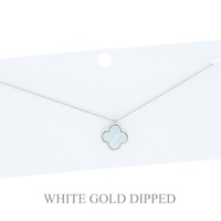 15.5 INCH GOLD PLATED QUATREFOIL NECKLACE