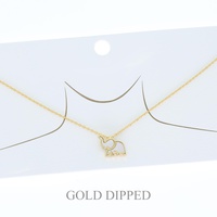 15.5 INCH GOLD PLATED ELEPHANT NECKLACE