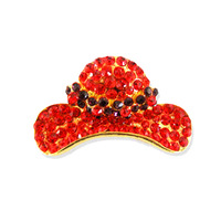 Kp8939Rd Red Hatter Stone Encrusted Brooch