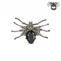 Halloween Spider With Large Gem Stretch Ring