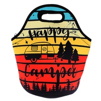 HAPPY CAMPER SUNSET FOREST NEOPRENE INSULATED LUNCH BAG TOTE