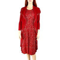 PLEATED JACQUARD PRINT MIDI JACKET DRESS