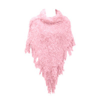 Lc3016Pk Knit Turtle Neck Poncho