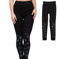SNOWFLAKE CRYSTAL STUDDED HIGH WAISTED LEGGINGS