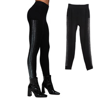 GRADIENT CRYSTAL STUDDED HIGH WAISTED LEGGINGS