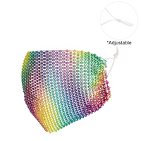 RHINESTONE MESH MASK W/ ADJUSTABLE ELASTIC EAR STRAP