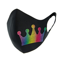 CROWN RHINESTONE FASHION MASK W/ COMFORTABLE EARLOOP