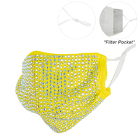 RHINESTONE BLING MASK W/ FILTER POCKET & ADJUSTABLE