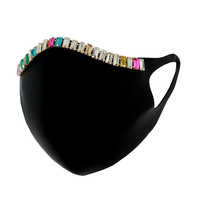 RHINESTONE FASHION MASK W/ COMFORTABLE EARLOOP