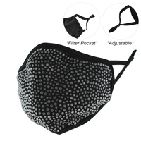 BLING MASK W/ FILTER POCKET & ADJUSTABLE ELASTIC EAR STRAP