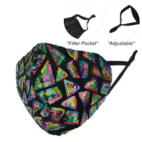 SEQUIN BLING MASK W/ FILTER POCKET & ADJUSTABLE