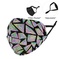 SEQUIN BLING MASK W/ FILTER POCKET & ADJUSTABLE