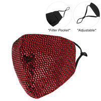 SEQUIN BLING MASK W/ FILTER POCKET & ADJUSTABLE ELASTIC EAR STRAP