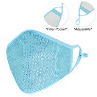 RHINESTONE BLING MASK W/ FILTER POCKET & ADJUSTABLE ELASTIC EAR STRAP