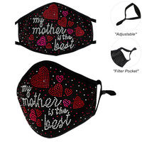 MY MOTHER IS THE BEST FACE MASK W/ FILTER POCKET & ADJUSTABLE ELASTIC EAR STRAP