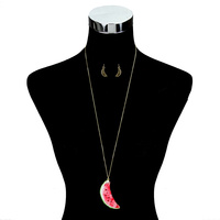 WATERMELON PRINT NECKLACE SET