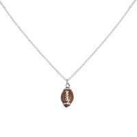 GAME DAY FOOTBALL ENAMEL COATED PENDANT NECKLACE