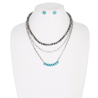 WESTERN 3-ROW NAVAJO PEARL CHAIN NECKLACE SET