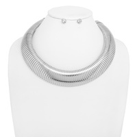 BAUBLEBAR RIBBED COLLAR NECKLACE EARRING SET