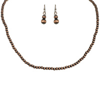 WESTERN NAVAJO PEARL TURQUOISE BEADED NECKLACE SET