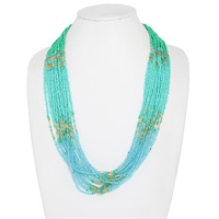 NATIVE AMERICAN OMBRE MULTI STRAND BEADED NECKLACE