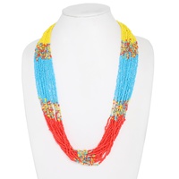 NATIVE AMERICAN OMBRE MULTI STRAND BEADED NECKLACE
