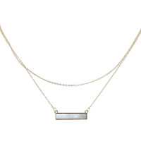 MOTHER OF PEARL MULTI STRAND BAR NECKLACE